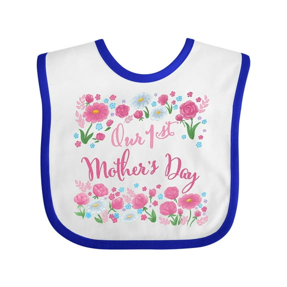 Inktastic Our First Mother's Day-roses and Daisies Boys or Girls Baby Bib
