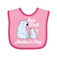 thumbnail image 1 of Inktastic Our First Mothers Day with Polar Bears Boys or Girls Baby Bib, 1 of 4