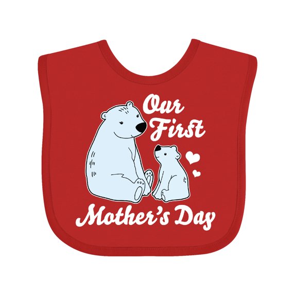 Inktastic Our First Mothers Day with Polar Bears Boys or Girls Baby Bib