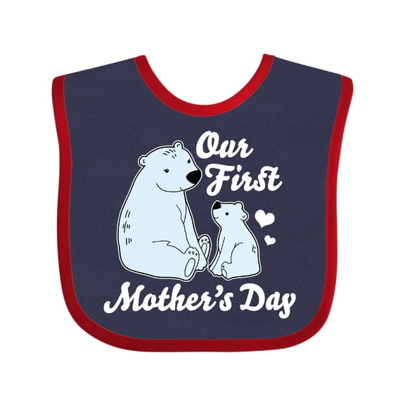 Inktastic Our First Mothers Day with Polar Bears Boys or Girls Baby Bib