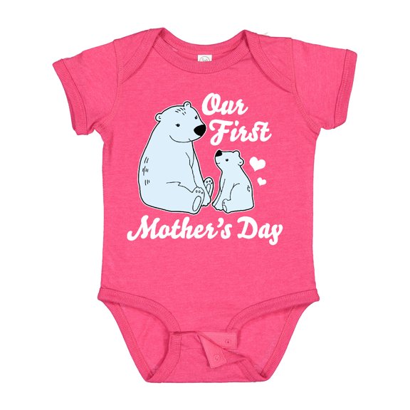 Inktastic Our First Mothers Day with Polar Bears Boys or Girls Baby Bodysuit
