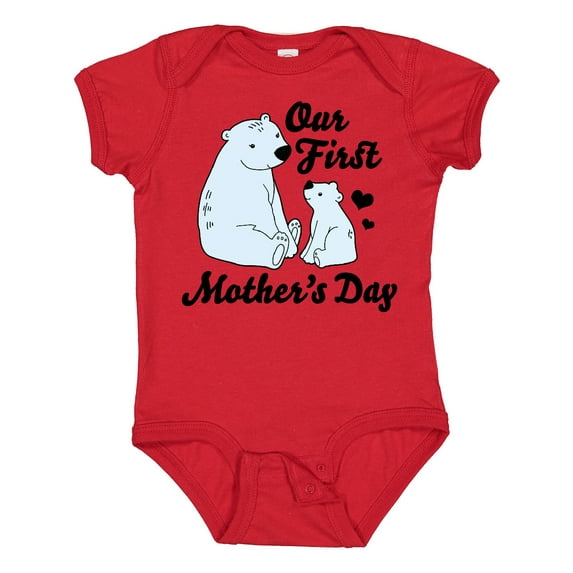 Inktastic Our First Mothers Day with Polar Bears Boys or Girls Baby Bodysuit