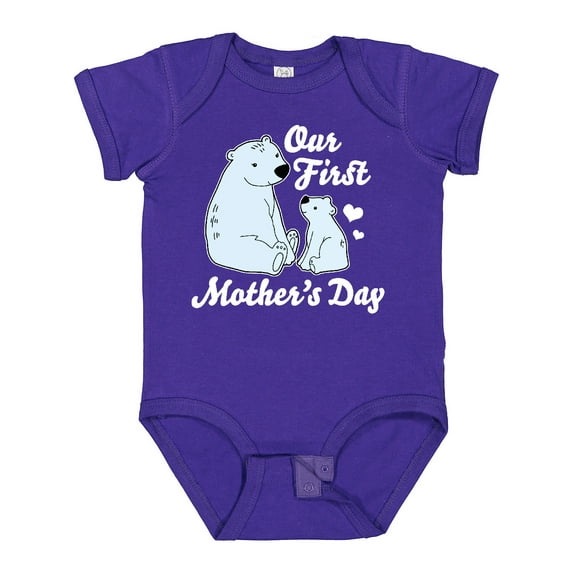 Inktastic Our First Mothers Day with Polar Bears Boys or Girls Baby Bodysuit
