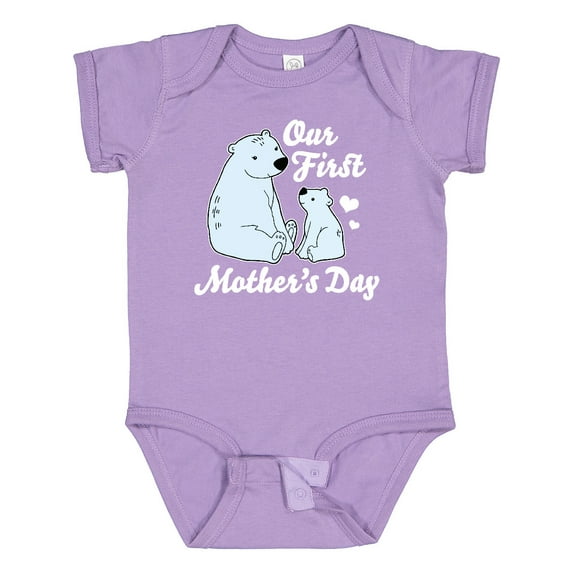 Inktastic Our First Mothers Day with Polar Bears Boys or Girls Baby Bodysuit