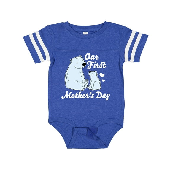 Inktastic Our First Mothers Day with Polar Bears Boys or Girls Baby Bodysuit
