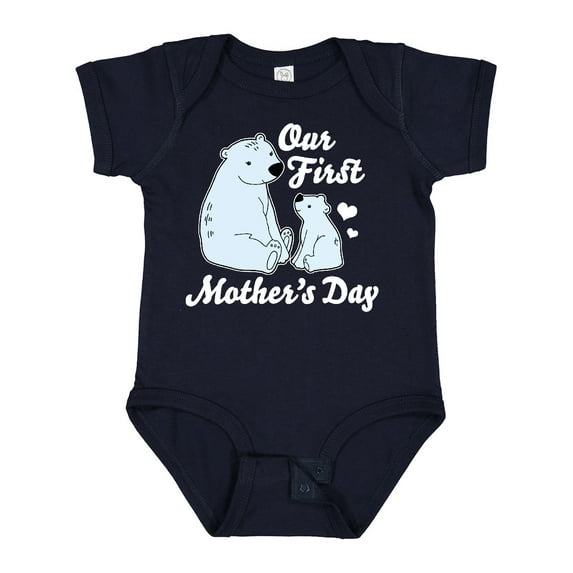 Inktastic Our First Mothers Day with Polar Bears Boys or Girls Baby Bodysuit