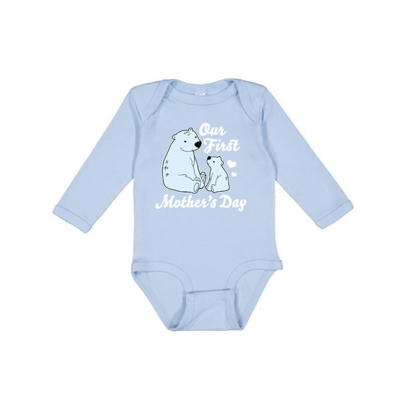 Inktastic Our First Mothers Day with Polar Bears Boys or Girls Long Sleeve Baby Bodysuit