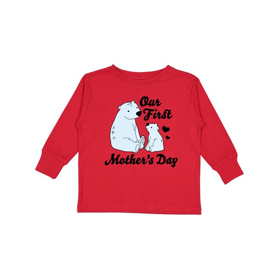 Inktastic Our First Mothers Day with Polar Bears Boys or Girls Long Sleeve Toddler T-Shirt