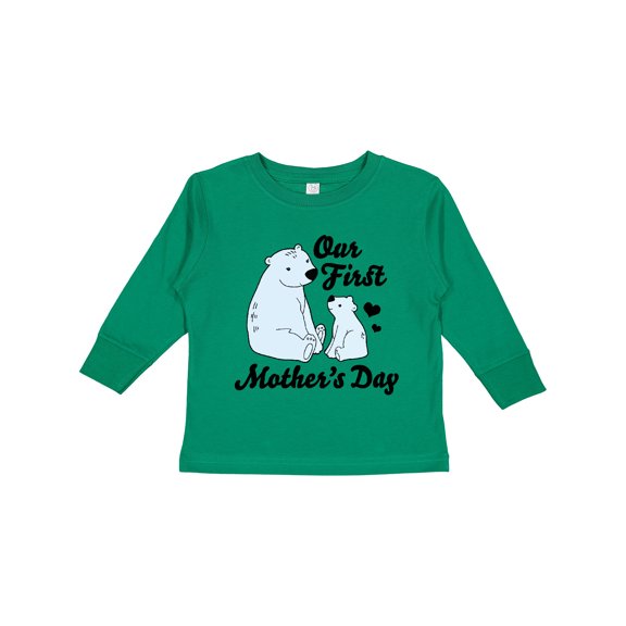 Inktastic Our First Mothers Day with Polar Bears Boys or Girls Long Sleeve Toddler T-Shirt