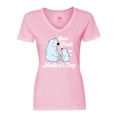 thumbnail image 1 of Inktastic Our First Mothers Day with Polar Bears Women's V-Neck T-Shirt, 1 of 5