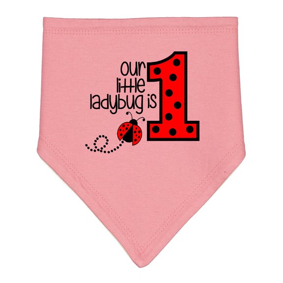 Inktastic Our Little Ladybug is 1 Baby Bandana Bib