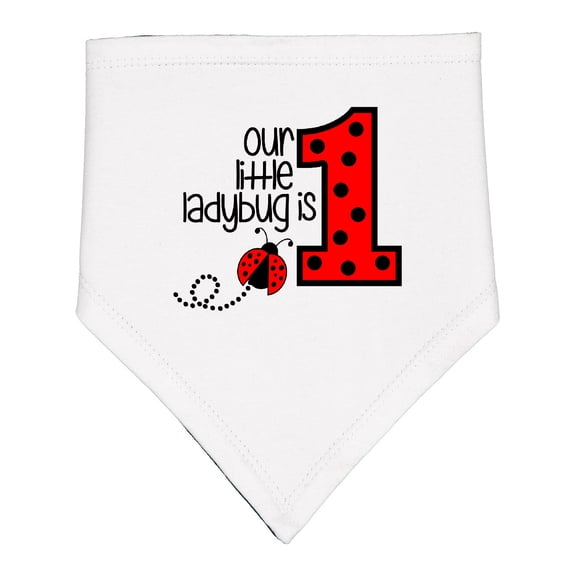 Inktastic Our Little Ladybug is 1 Baby Bandana Bib