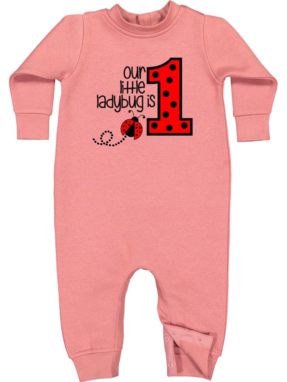 Our Little Ladybug is 1 Baby Fleece Romper