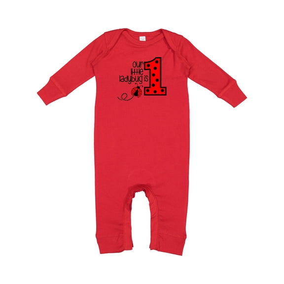Inktastic Our Little Ladybug is 1 Baby Romper Coveralls