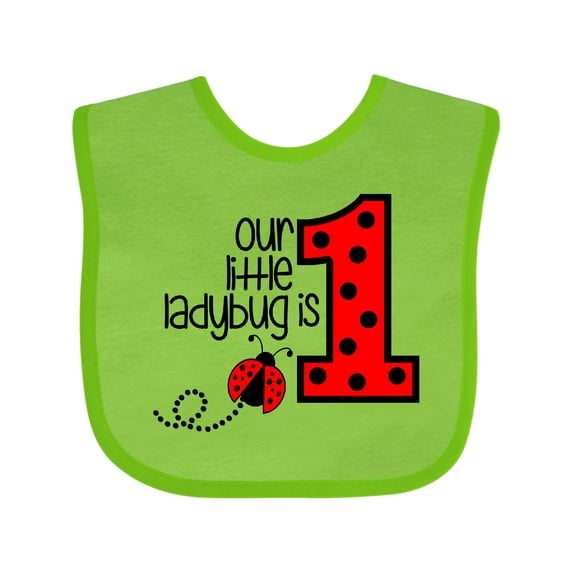 Inktastic Our Little Ladybug is 1 Boys or Girls Baby Bib