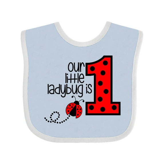 Inktastic Our Little Ladybug is 1 Boys or Girls Baby Bib