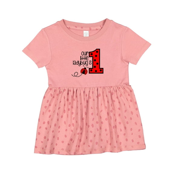 Inktastic Our Little Ladybug is 1 Girls Baby Dress