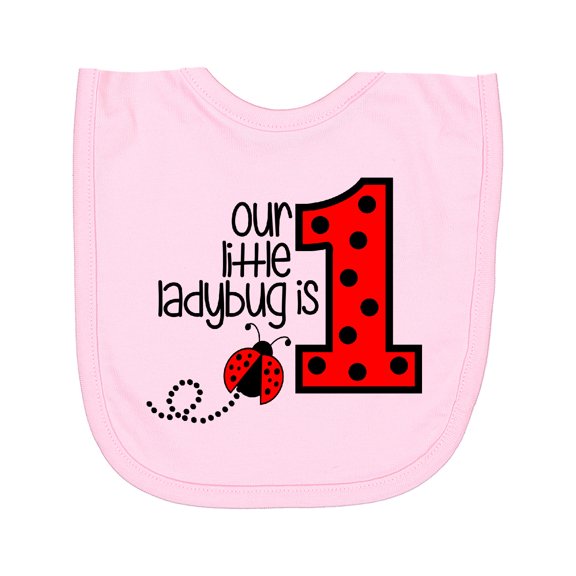 Inktastic Our Little Ladybug is 1 Newborn Bib