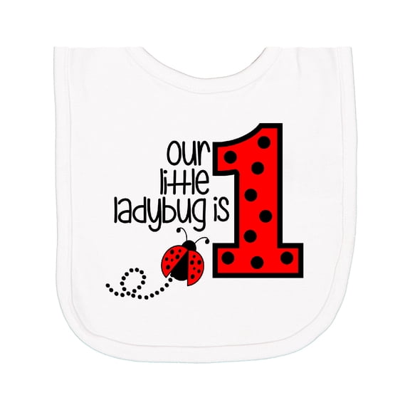 Inktastic Our Little Ladybug is 1 Newborn Bib