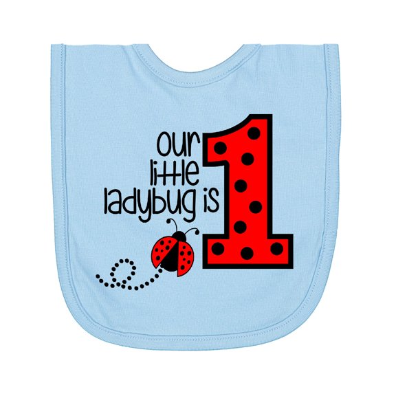 Inktastic Our Little Ladybug is 1 Newborn Bib