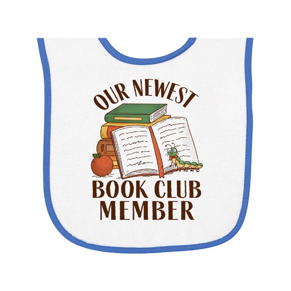 Inktastic Our Newest Book Club Member Baby Terry Cloth Bib