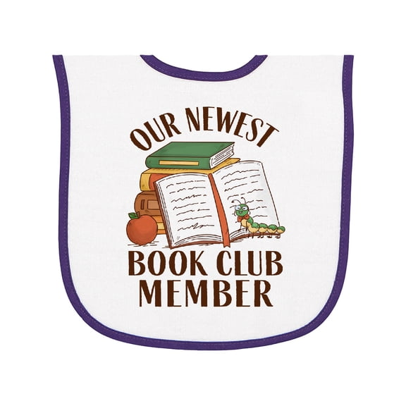 Inktastic Our Newest Book Club Member Baby Terry Cloth Bib