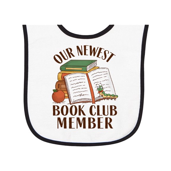 Inktastic Our Newest Book Club Member Baby Terry Cloth Bib