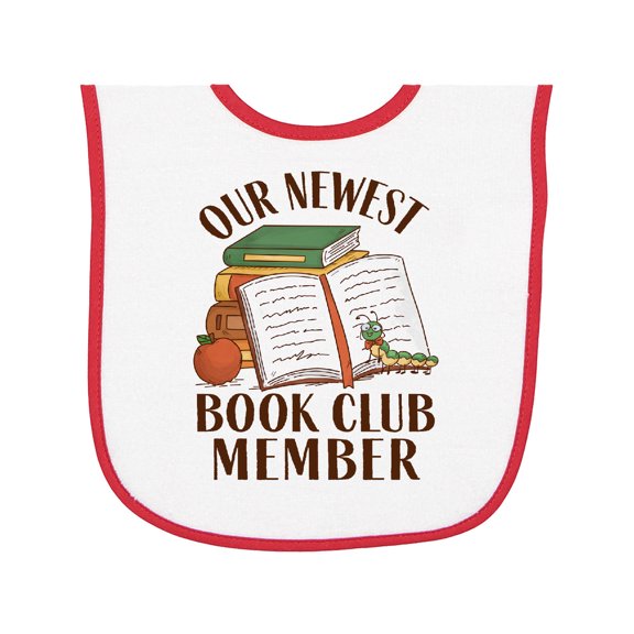 Inktastic Our Newest Book Club Member Baby Terry Cloth Bib