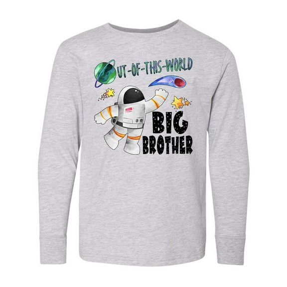 Inktastic Out of This World Big Brother Astronaut in Space Long Sleeve Youth T-Shirt