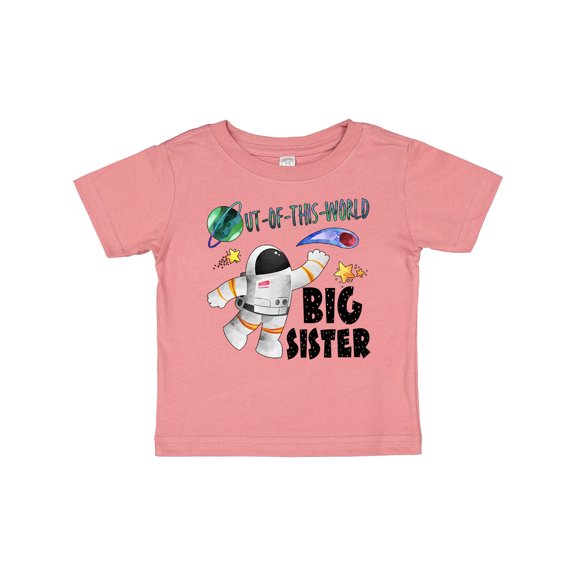 Inktastic Out of This World Big Sister Astronaut in Space Girls Baby T-Shirt