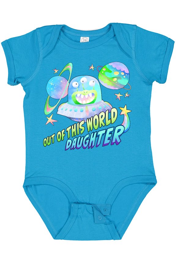 Out of This World Daughter Cute Alien in Outer Space Girls Baby Bodysuit