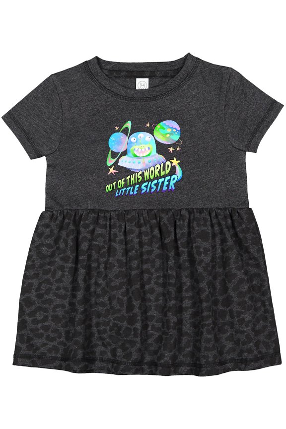 Out of This World Little Sister Cute Alien in Outer Space Girls Baby Dress