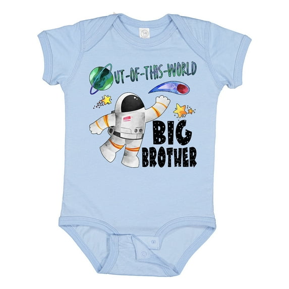 Inktastic Out of this World Big Brother Astronaut in Space Boys Baby Bodysuit