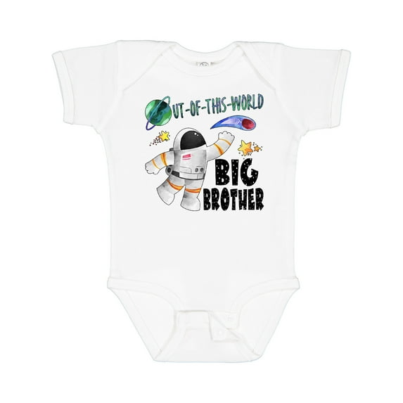Inktastic Out of this World Big Brother Astronaut in Space Boys Baby Bodysuit