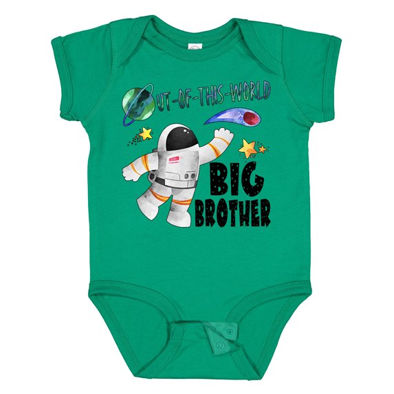 Inktastic Out of this World Big Brother Astronaut in Space Boys Baby Bodysuit