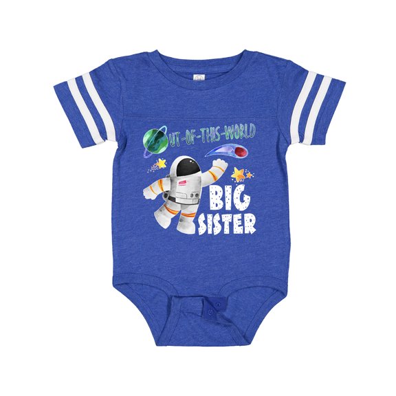 Inktastic Out of this World Big Sister Astronaut in Space Girls Baby Bodysuit