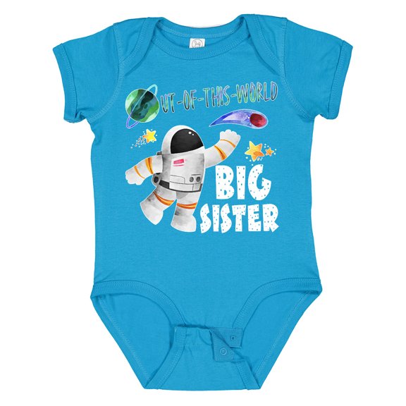 Inktastic Out of this World Big Sister Astronaut in Space Girls Baby Bodysuit
