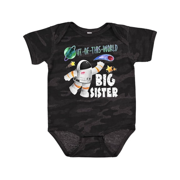 Inktastic Out of this World Big Sister Astronaut in Space Girls Baby Bodysuit