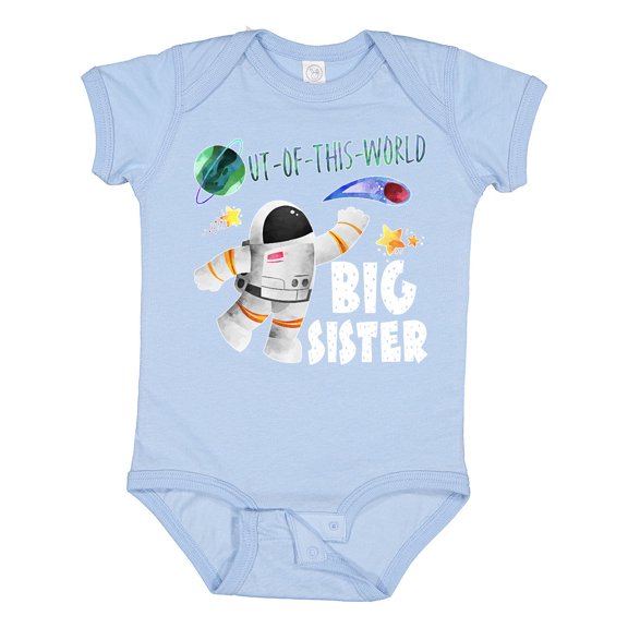 Inktastic Out of this World Big Sister Astronaut in Space Girls Baby Bodysuit