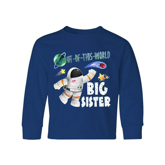 Inktastic Out of this World Big Sister Astronaut in Space Long Sleeve Youth T-Shirt