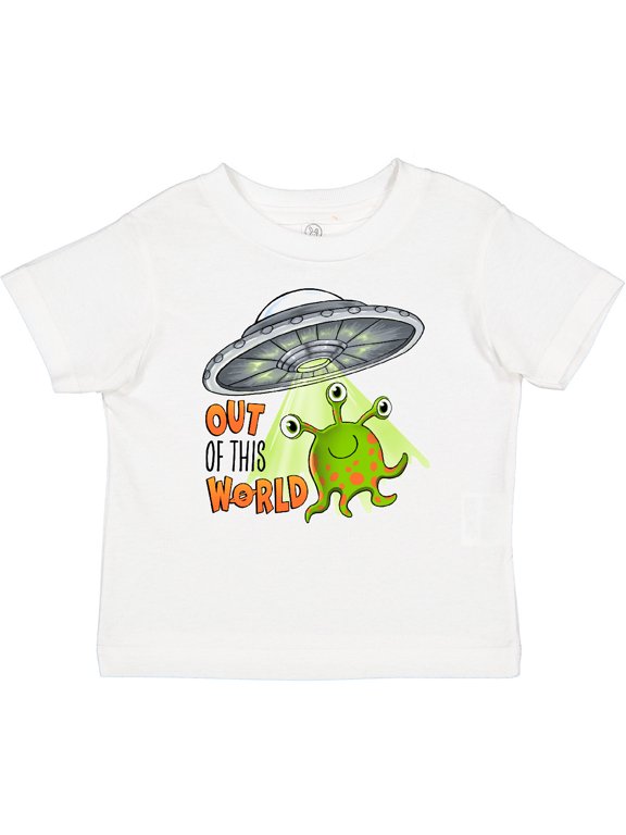 Out of this World- cute green alien UFO Boys or Girls Baby T-Shirt