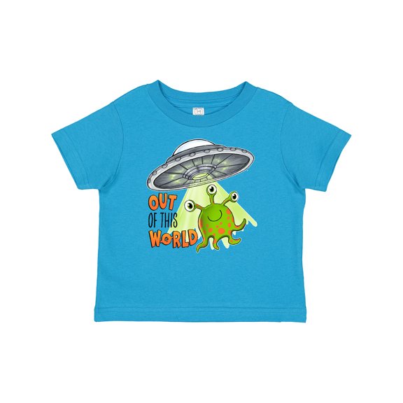Inktastic Out of this World- cute green alien UFO Boys or Girls Baby T-Shirt