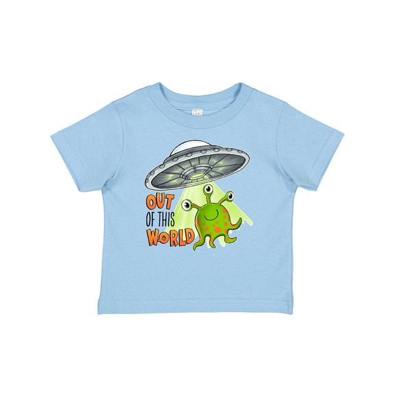 Inktastic Out of this World- cute green alien UFO Boys or Girls Baby T-Shirt