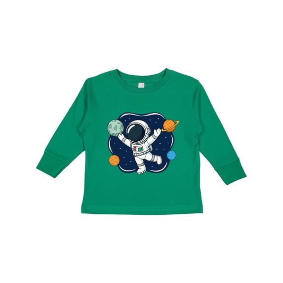 Inktastic Outer Space Astronaut Boys or Girls Long Sleeve Toddler T-Shirt