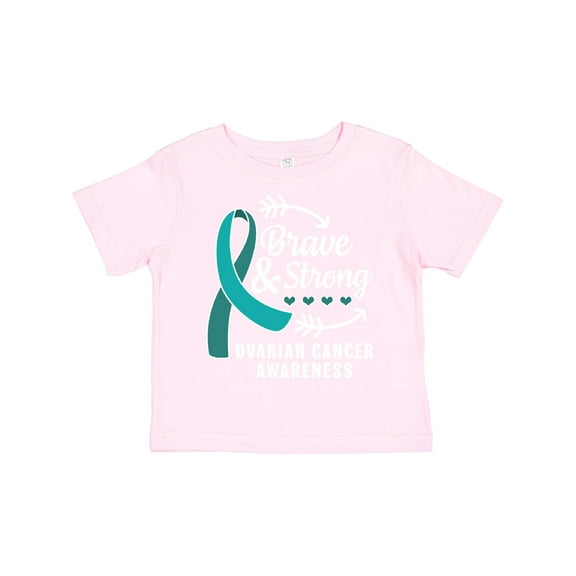 Inktastic Ovarian Cancer Awareness Brave and Strong with Arrows Boys or Girls Toddler T-Shirt
