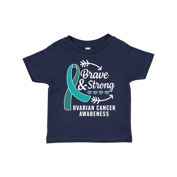 Inktastic Ovarian Cancer Awareness Brave and Strong with Arrows Boys or Girls Toddler T-Shirt