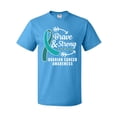 thumbnail image 1 of Inktastic Ovarian Cancer Awareness Brave and Strong with Arrows T-Shirt, 1 of 5