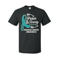 thumbnail image 1 of Inktastic Ovarian Cancer Awareness Brave and Strong with Arrows T-Shirt, 1 of 5
