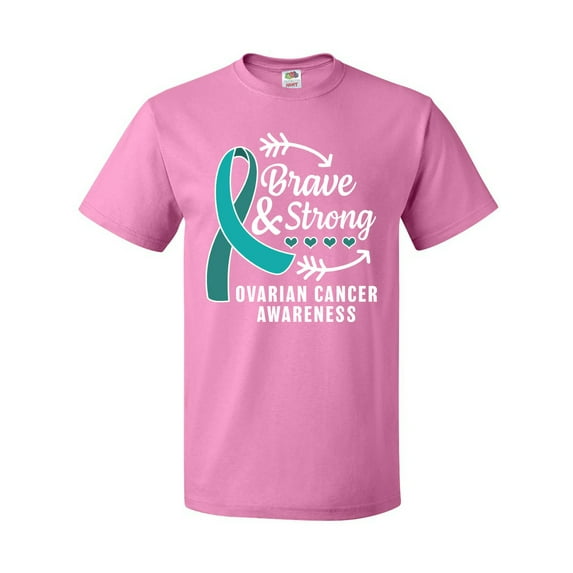 Inktastic Ovarian Cancer Awareness Brave and Strong with Arrows T-Shirt
