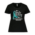 thumbnail image 1 of Inktastic Ovarian Cancer Awareness Brave and Strong with Arrows Women's Plus Size T-Shirt, 1 of 5